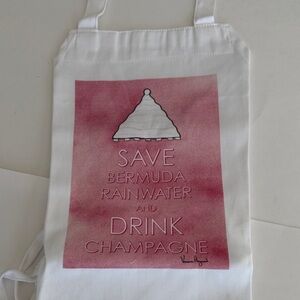 Save Bermuda Rainwater And Drink Champagne Apron NEW